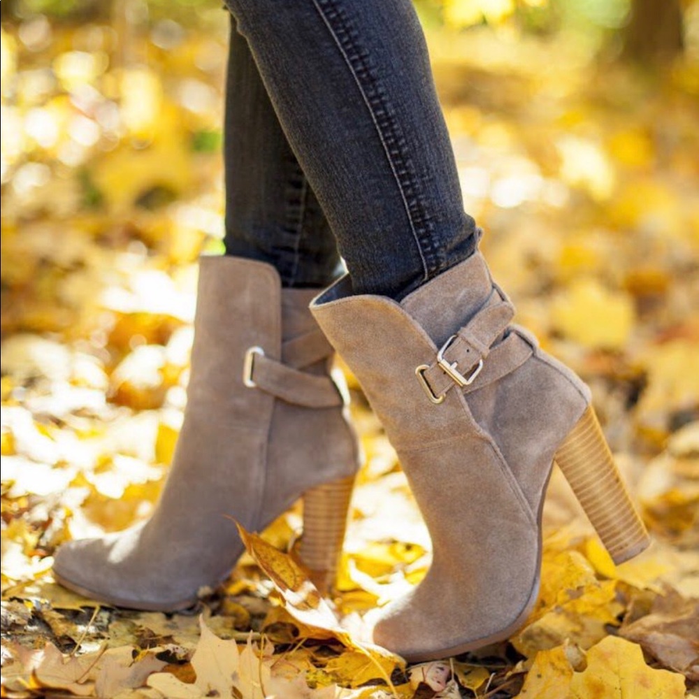 Macy by Dolce Vita Boot - Taupe Suede Booties